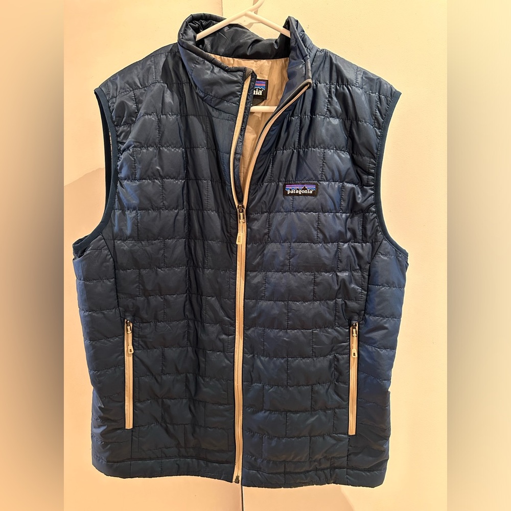 Patagonia Men's Nanopuff Vest Size Medium - Blue + Beige